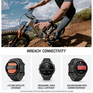 Garmin fēnix® 9 Pro, inReach®, DLC Titanium, 43mm, Black/Pebble Gray