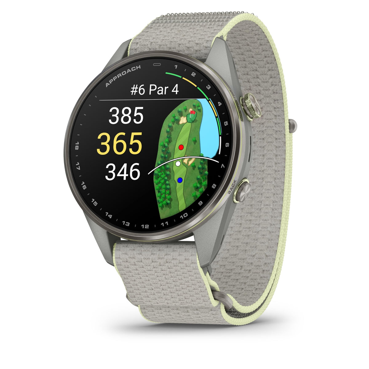 Garmin Approach® S72, Advanced Golf Smartwatch, 47mm, Fog Gray/Citron