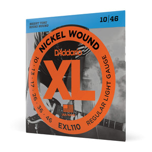 D'Addario Guitar Strings - XL Nickel Electric Guitar Strings - EXL110 - Perfect Intonation, Consistent Feel, Reliable Durability - For 6 String Guitars - 10-46 Regular Light D'Addario