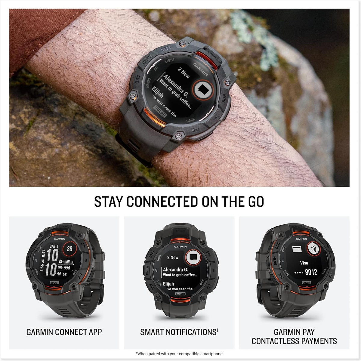 Garmin Approach® S44, Essential Golf GPS Smartwatch, AMOLED Display, On-Course Features, Silver Aluminum Bezel with Twilight Silicone Band