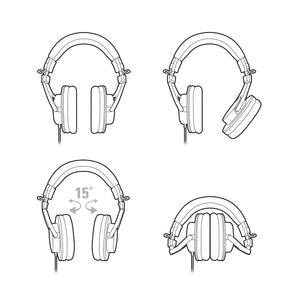 Audio Technica ATH-M30x Professional Monitor Headphones With Protective Carrying Case with Extended Warranty Audio-Technica