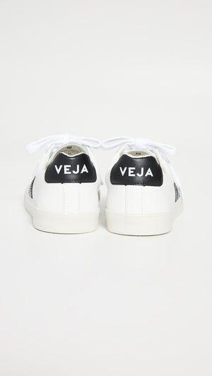 Veja Women's Esplar Logo Sneakers, Extra White/Black, 7 Medium US