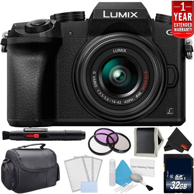 Panasonic Lumix DMC-G7 Mirrorless Digital Camera +14-42mm Lens Bundle +1 Year Ex