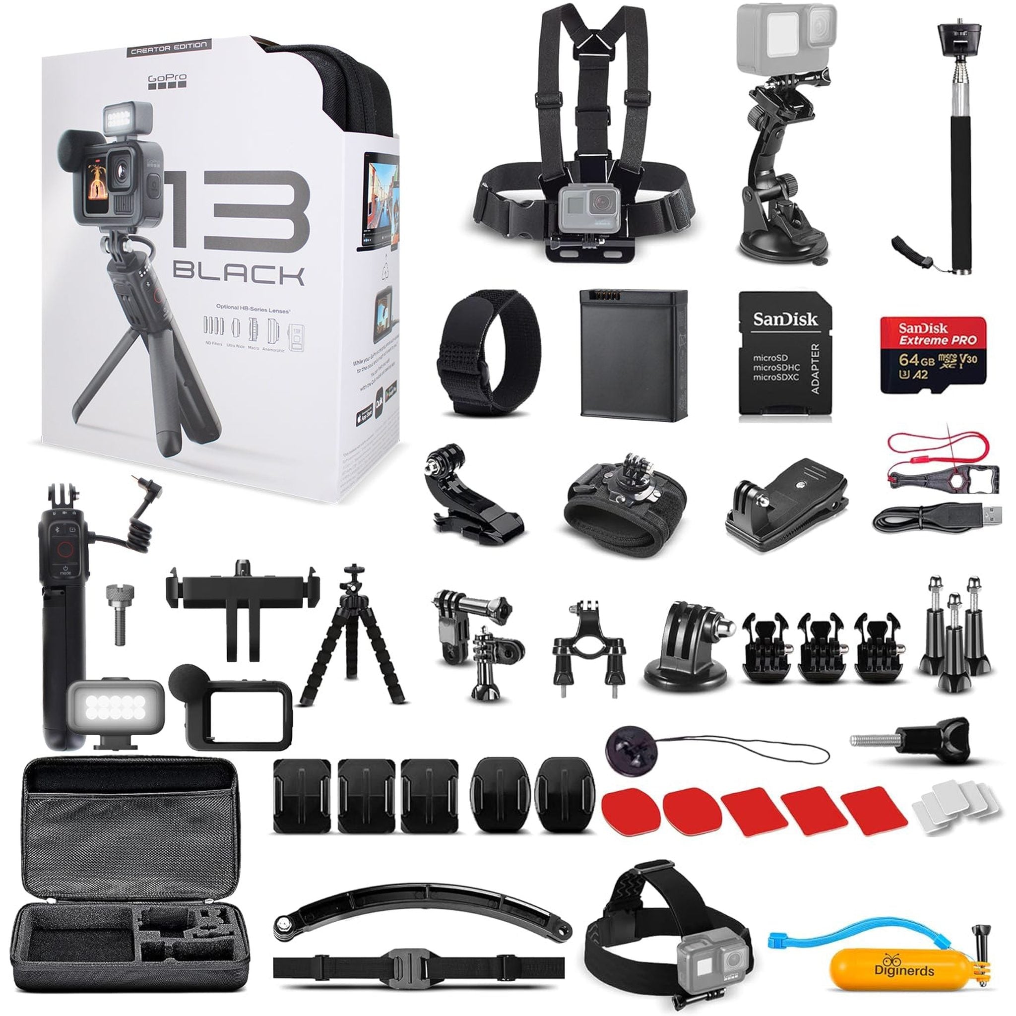GoPro HERO13 Creator Edition - Action Camera + 64GB + 50 Piece Accessory Kit