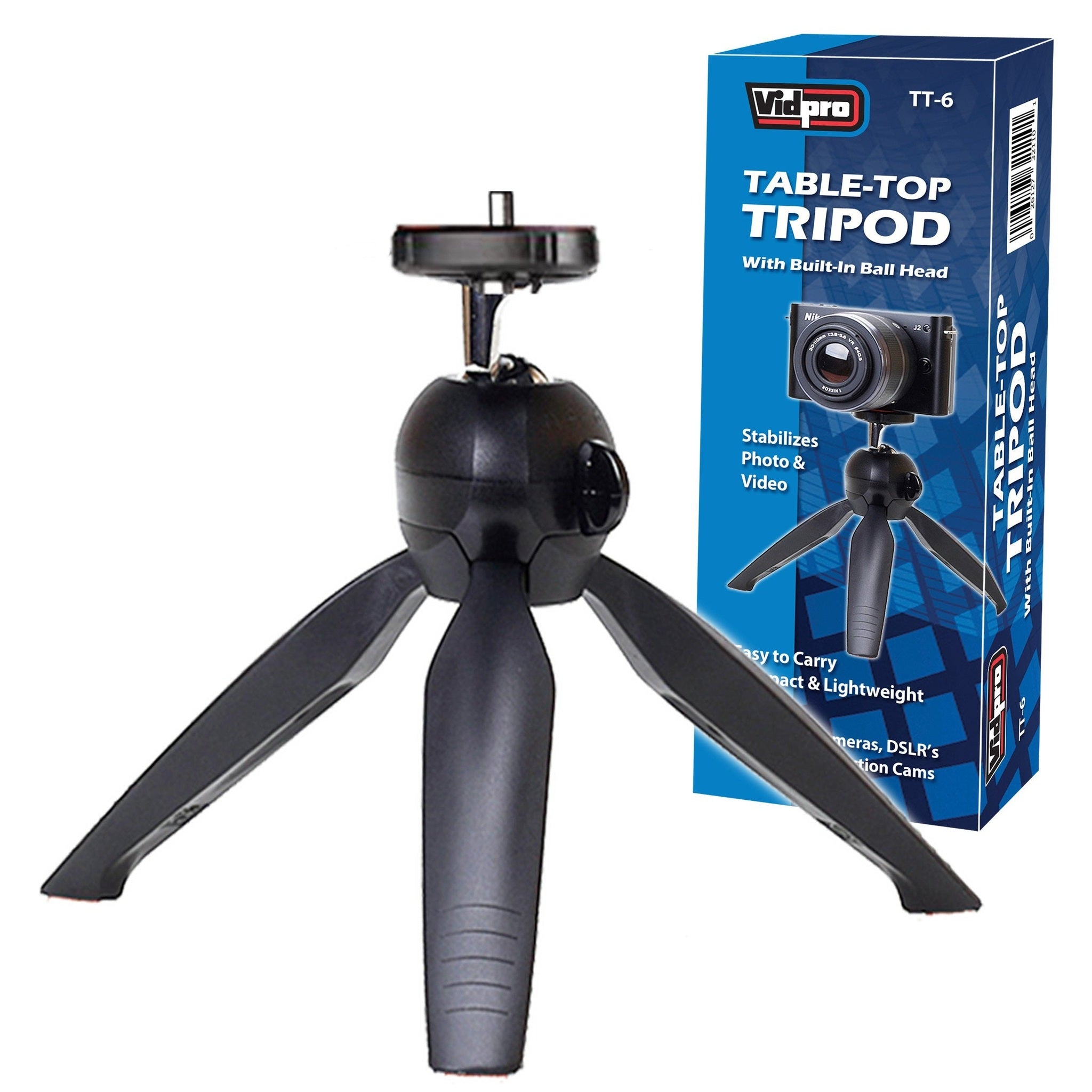 Vidpro TT-6 Table-Top Tripod with Built-in Ball Head VidPro