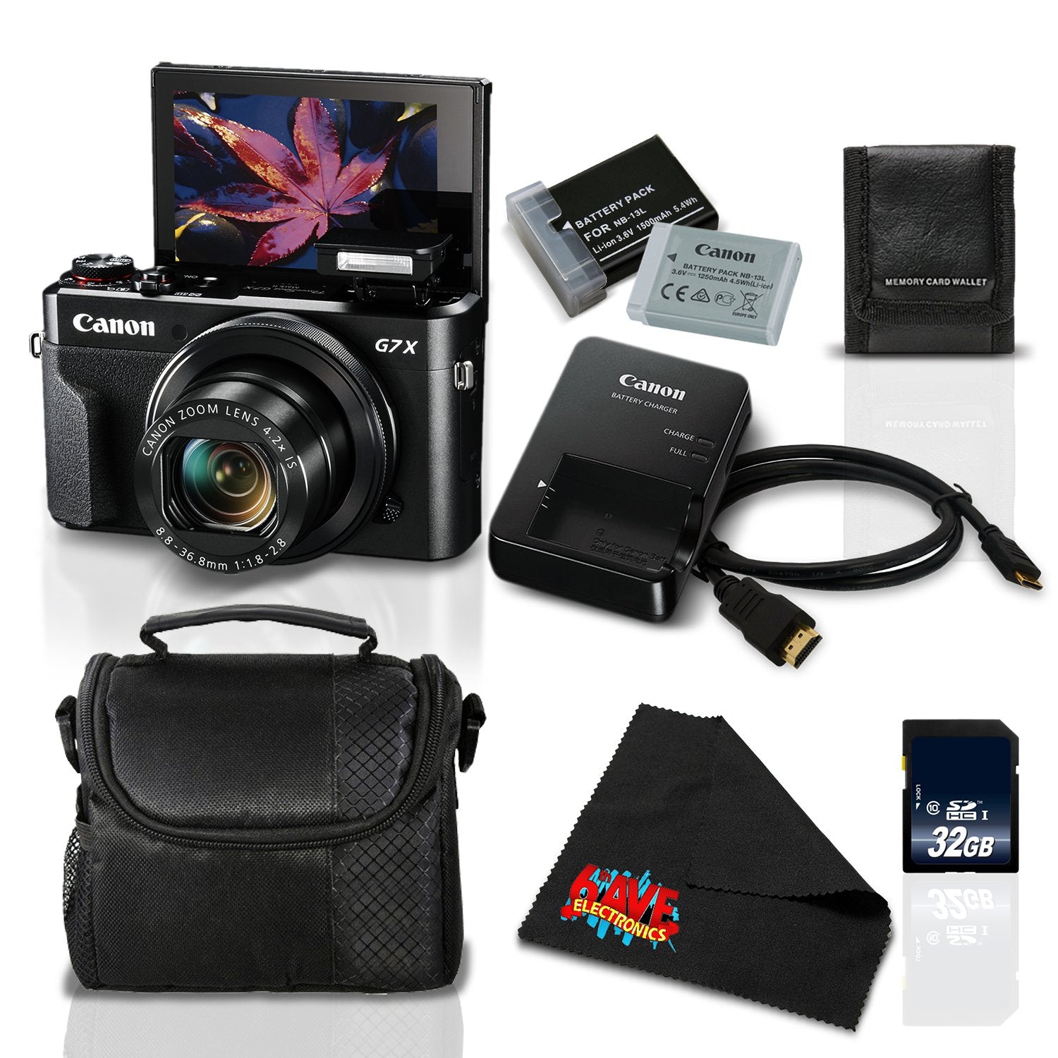 Canon PowerShot G7 X Mark II Digital Camera w/1 Inch CMOS Sensor and Tilt LCD Screen Touchscreen- Standard Bundle (1066C001)