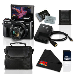 Canon PowerShot G7 X Mark II Digital Camera w/1 Inch CMOS Sensor and Tilt LCD Screen Touchscreen- Standard Bundle 1066C001