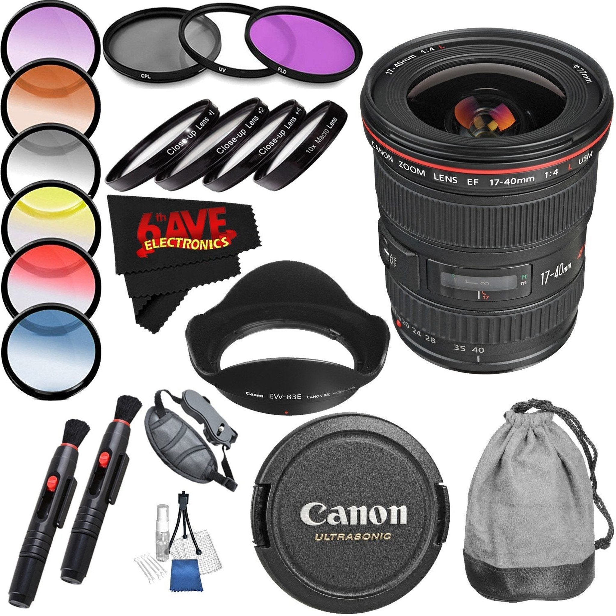 Canon EF 17-40mm f/4L USM Lens Professional Accessory Combo Canon