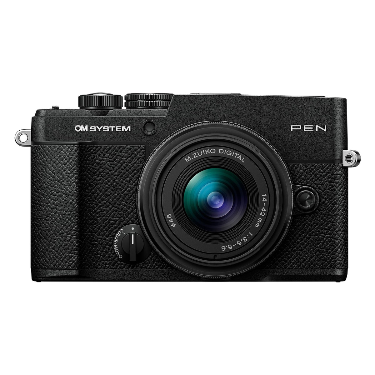 OM SYSTEM Pen Black w/M.Zuiko 14-42mm F3.5-5.6 III Mirrorless Camera Compact Weather-Sealed Creative Profile 4K Video AI Autofocus Image Stabilization for Everyday and Travel Photography.