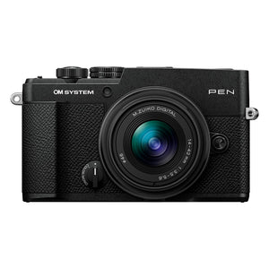 OM SYSTEM Pen Black w/M.Zuiko 14-42mm F3.5-5.6 III Mirrorless Camera Compact Weather-Sealed Creative Profile 4K Video AI Autofocus Image Stabilization for Everyday and Travel Photography.