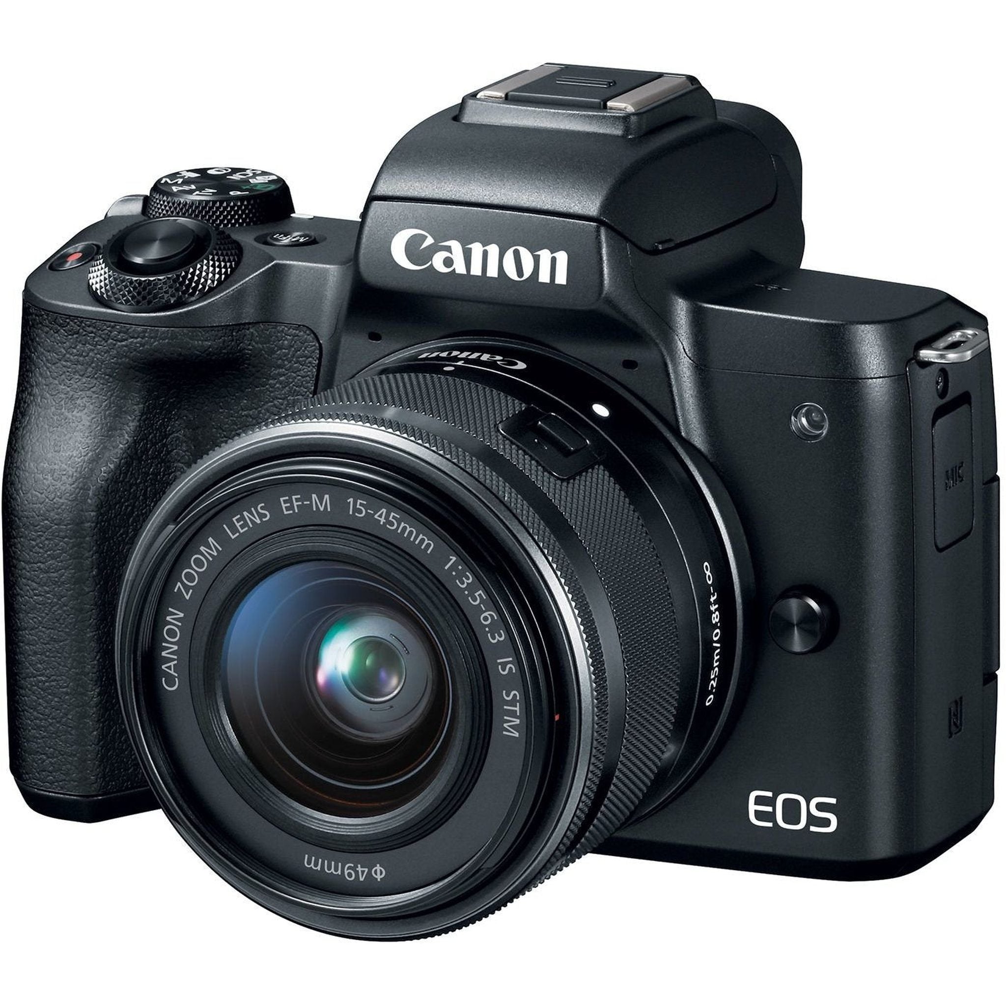 Canon EOS M50 Mirrorless Camera Kit w/EF-M15-45mm and 4K Video - Black - Used Canon