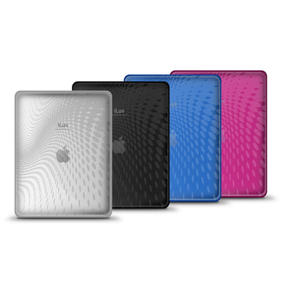 iLuv Flexi-Clear TPU Case with Dot Wave Pattern for iPad - Blue