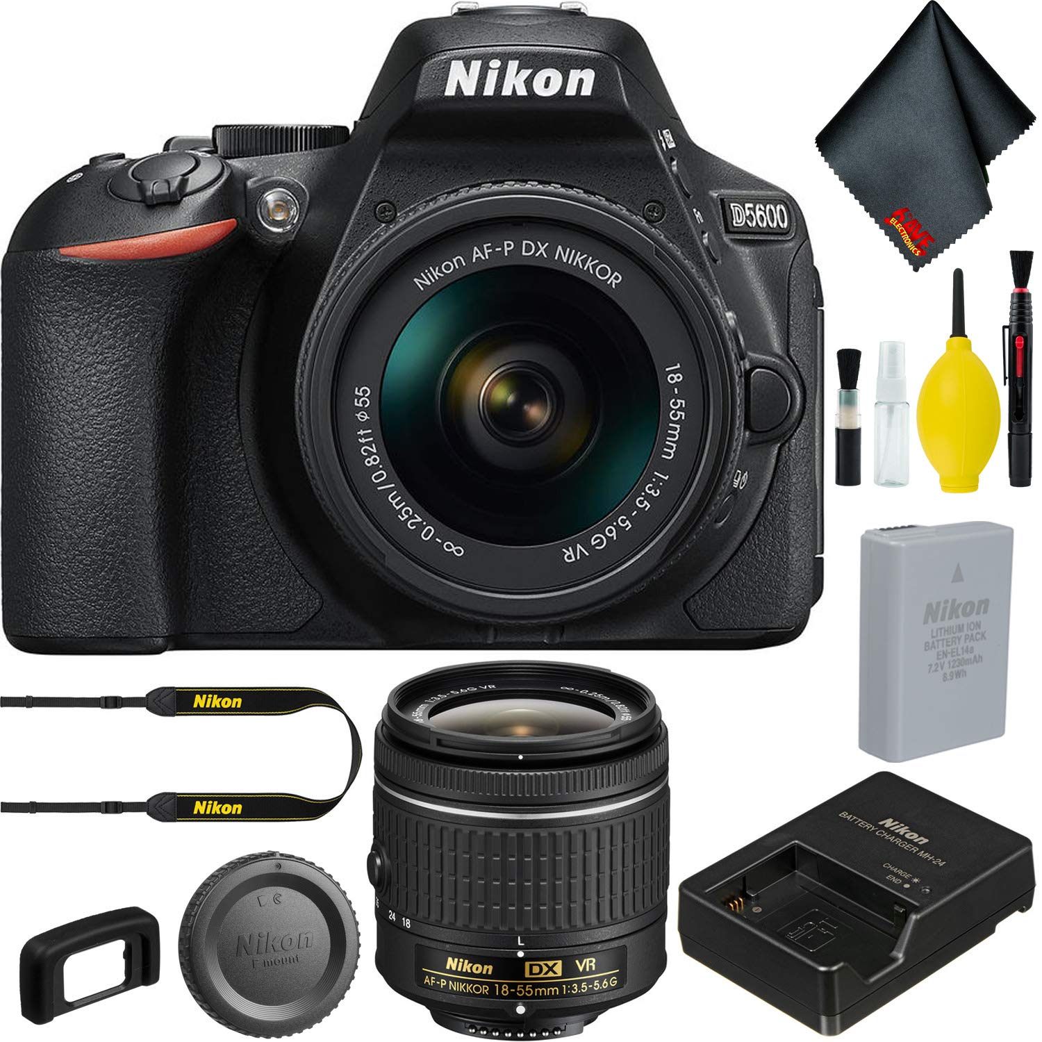 Nikon D5600 DSLR Camera with 18-55mm Lens Basic Bundle