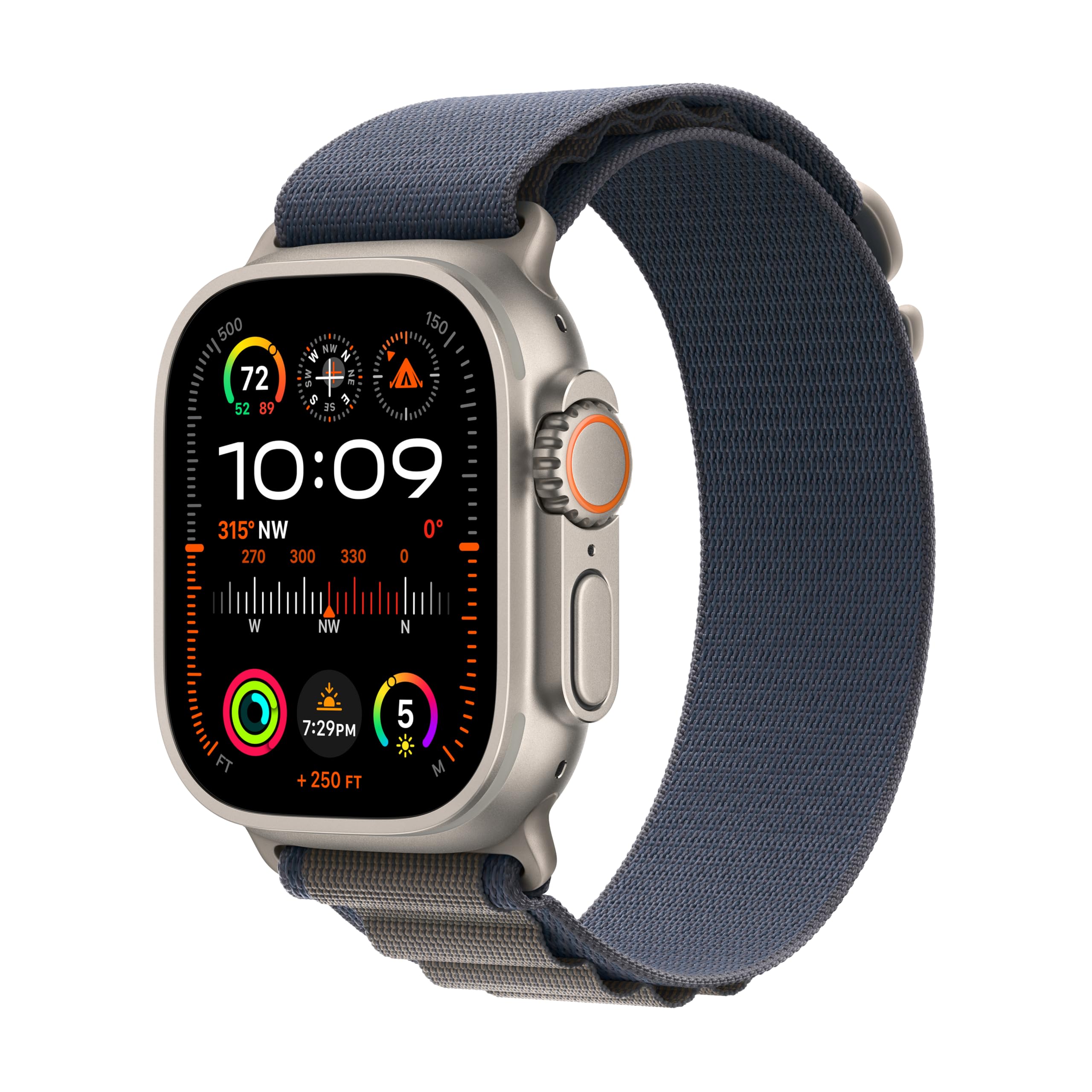 Apple Watch Ultra 2 GPS + Cellular 49mm Smartwatch with Rugged Titanium Case & Blue Alpine Loop Small. Fitness Tracker, Precision GPS, Action Button, Extra-Long Battery Life, Carbon Neutral