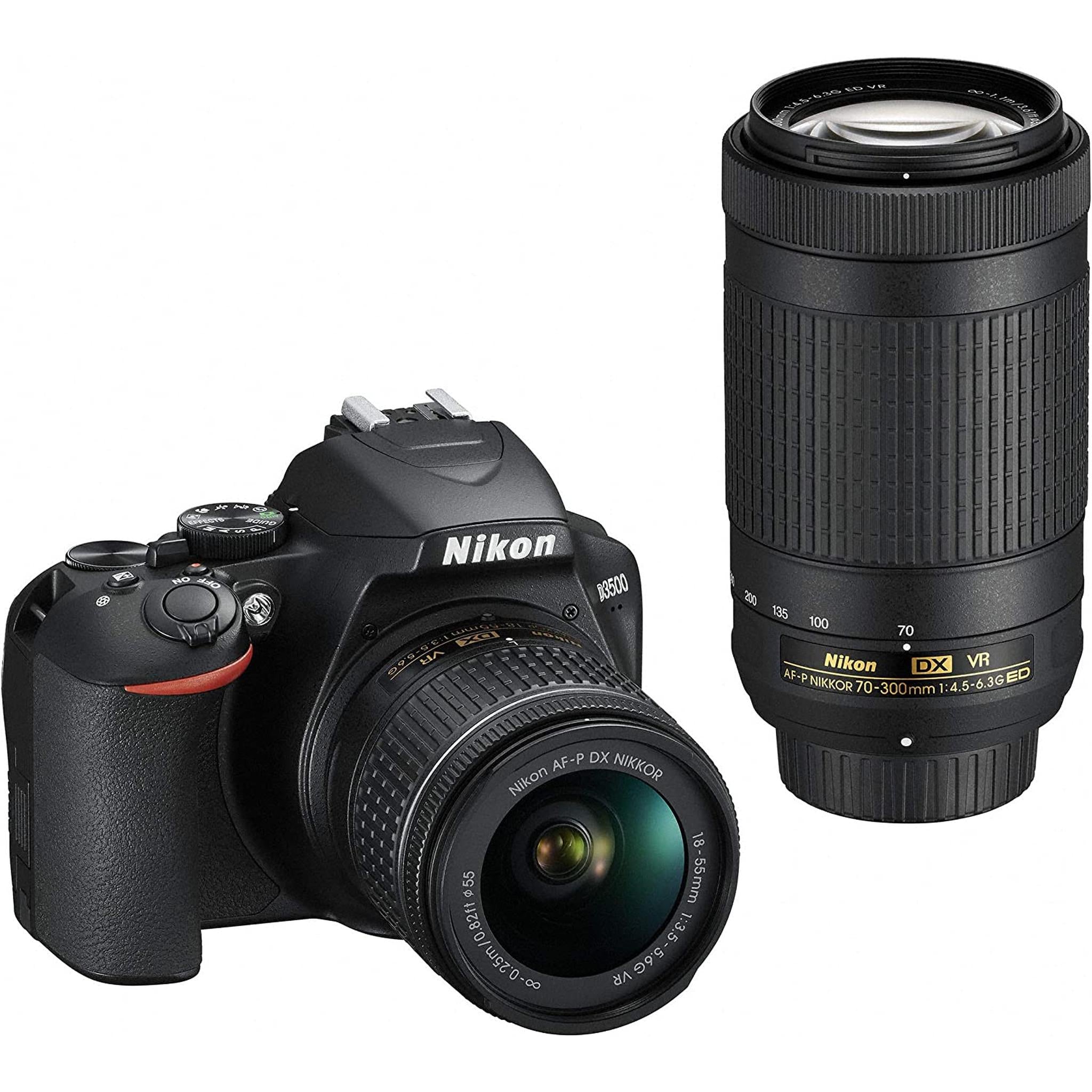 Nikon D3500 24.2MP DX-Format DSLR Digital Camera Dual Lens Kit - Japan Import - Used Nikon