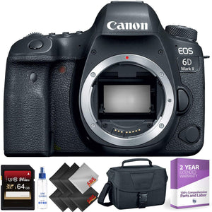 Canon EOS 6D Mark II DSLR Camera Body Only + 64GB Memory Card + 1 Year Warranty Base Bundle