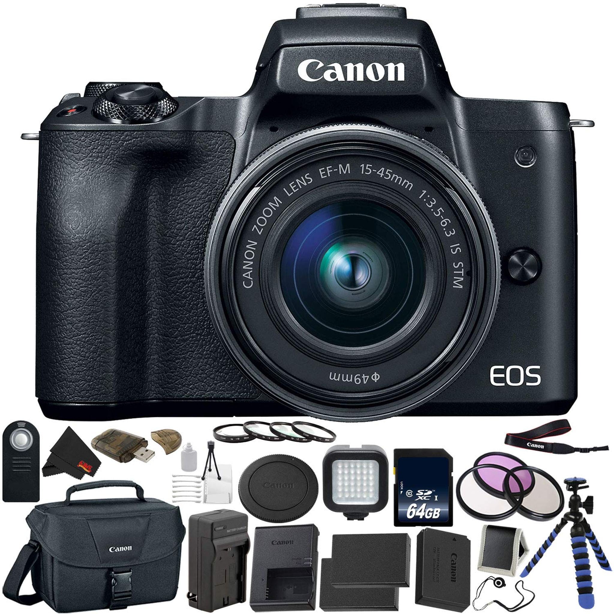 Canon EOS M50 Mirrorless Digital Camera with 15-45mm Lens Deluxe Bundle 04 Canon