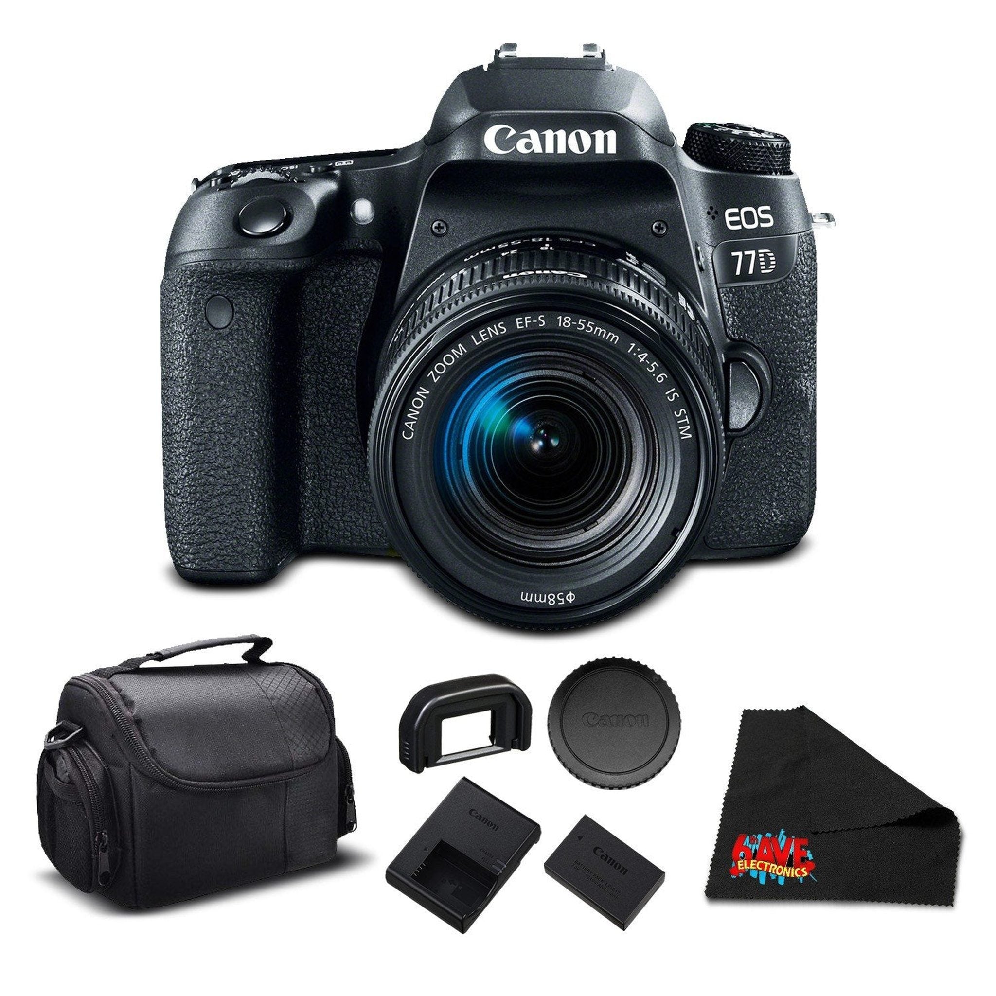 Canon EOS 77D DSLR Camera with 18-55mm Zoom Lens 24.2 MP CMOS - Essential Bundle - International Version Canon