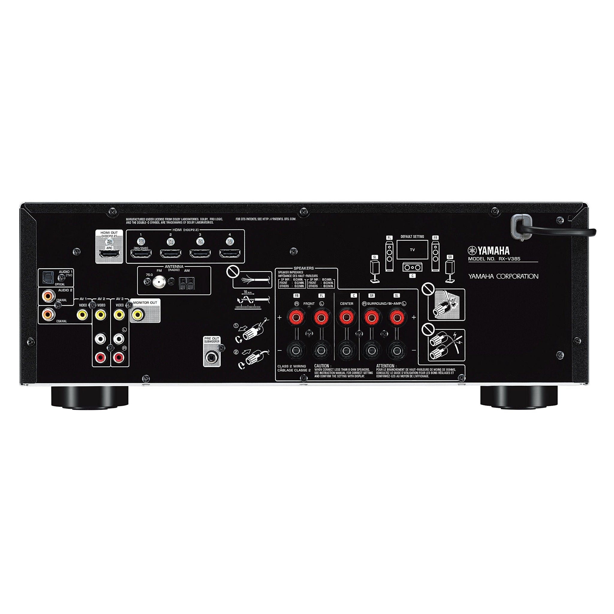 Yamaha RX-V385 5.1-Channel 4K Ultra HD AV Receiver with Bluetooth YAMAHA