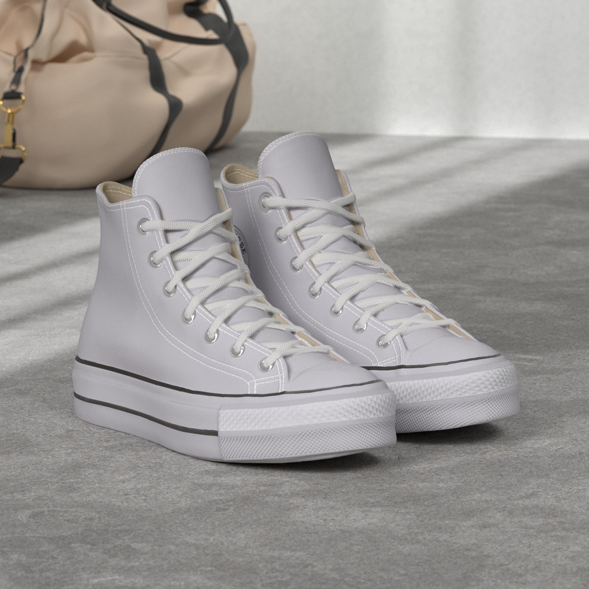 Converse Women's Chuck Taylor All Star Lift Clean HIGH TOP Sneaker, White/Black/White, 7