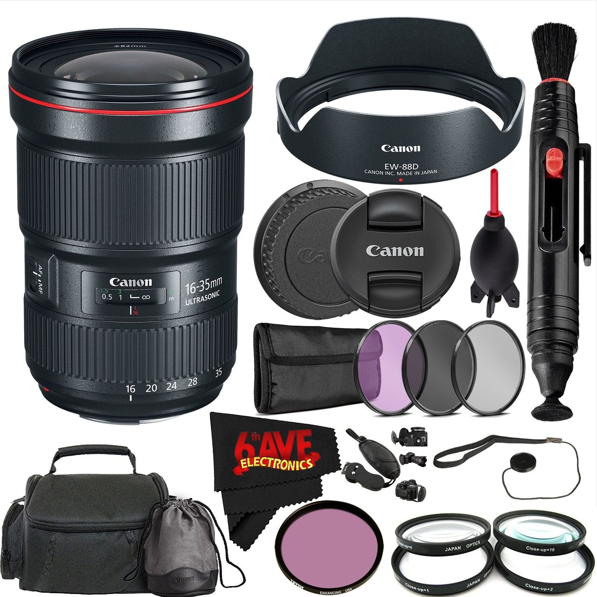 Canon EF 16-35mm f/2.8L III USM Lens International Version No Warranty + Tiffen 82mm Enhancing Filter + 4 Piece Close-
