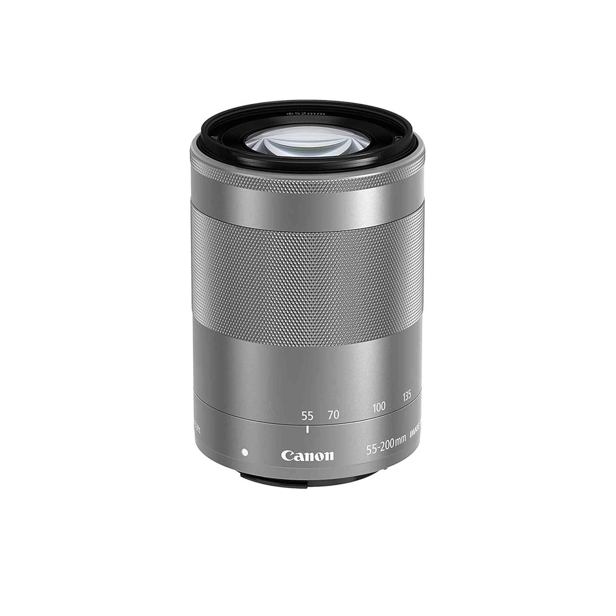 Canon EF-M 55-200mm f/4.5-6.3 Image Stabilization STM Zoom Lens Silver Renewed - Reconditioned Canon