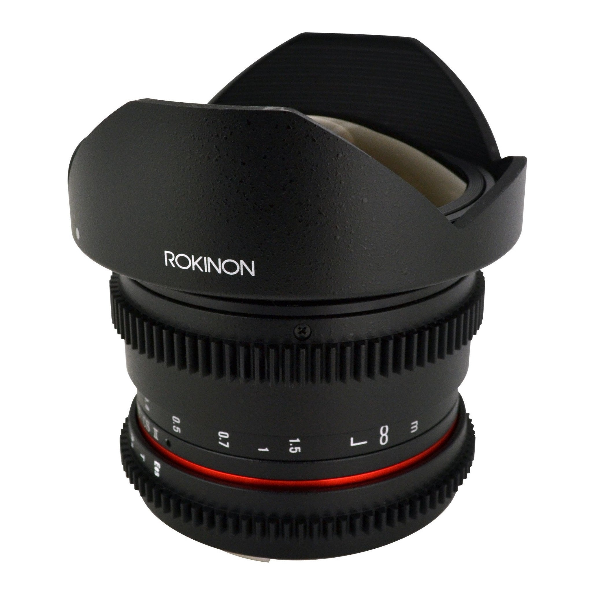 Rokinon RKHD8MV-N HD 8mm t/3.8 Fisheye Lens for Nikon with De-clicked Aperture and Removable HoodWide-Angle Lens