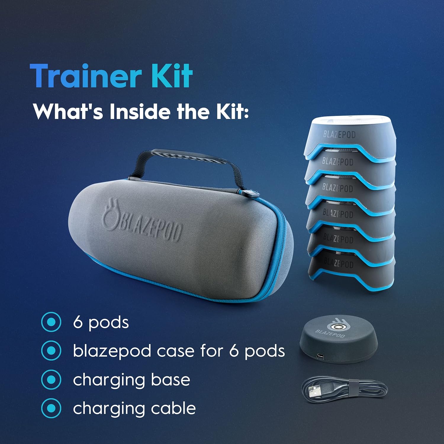 Blazepod Reaction Training Platform Improves Reaction Time And Agility For Athletes, Trainers, Coaches, Physical & Neurological Therapists, Fitness Trainers, Physical Educators 6 Pods + Membership