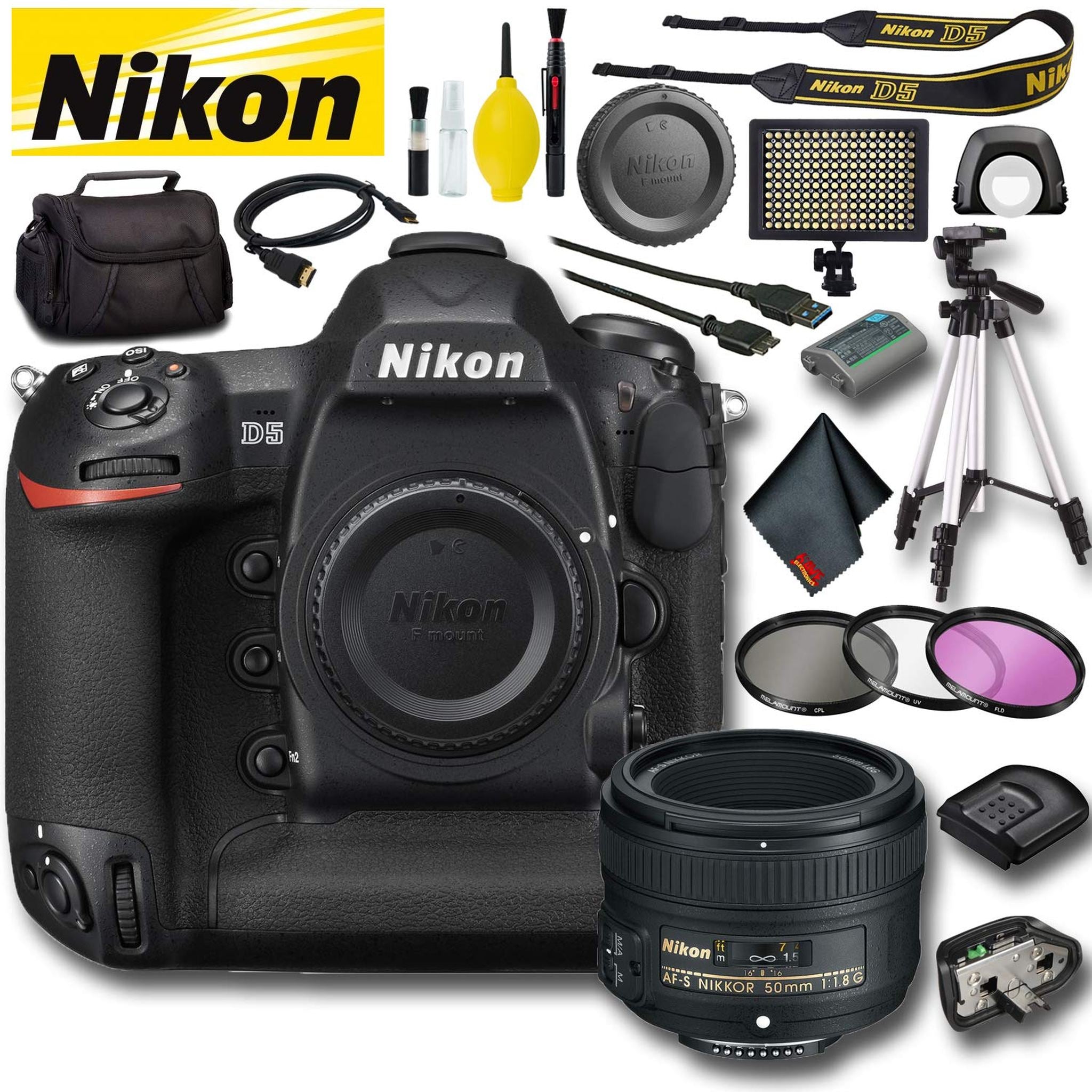 Nikon D5 DSLR Camera Dual CF Slots International Model Plus Bundle