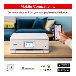 Canon PIXMA TS8820 Wireless Printer, Best for Home Photo Printing, Copy and Scan, White