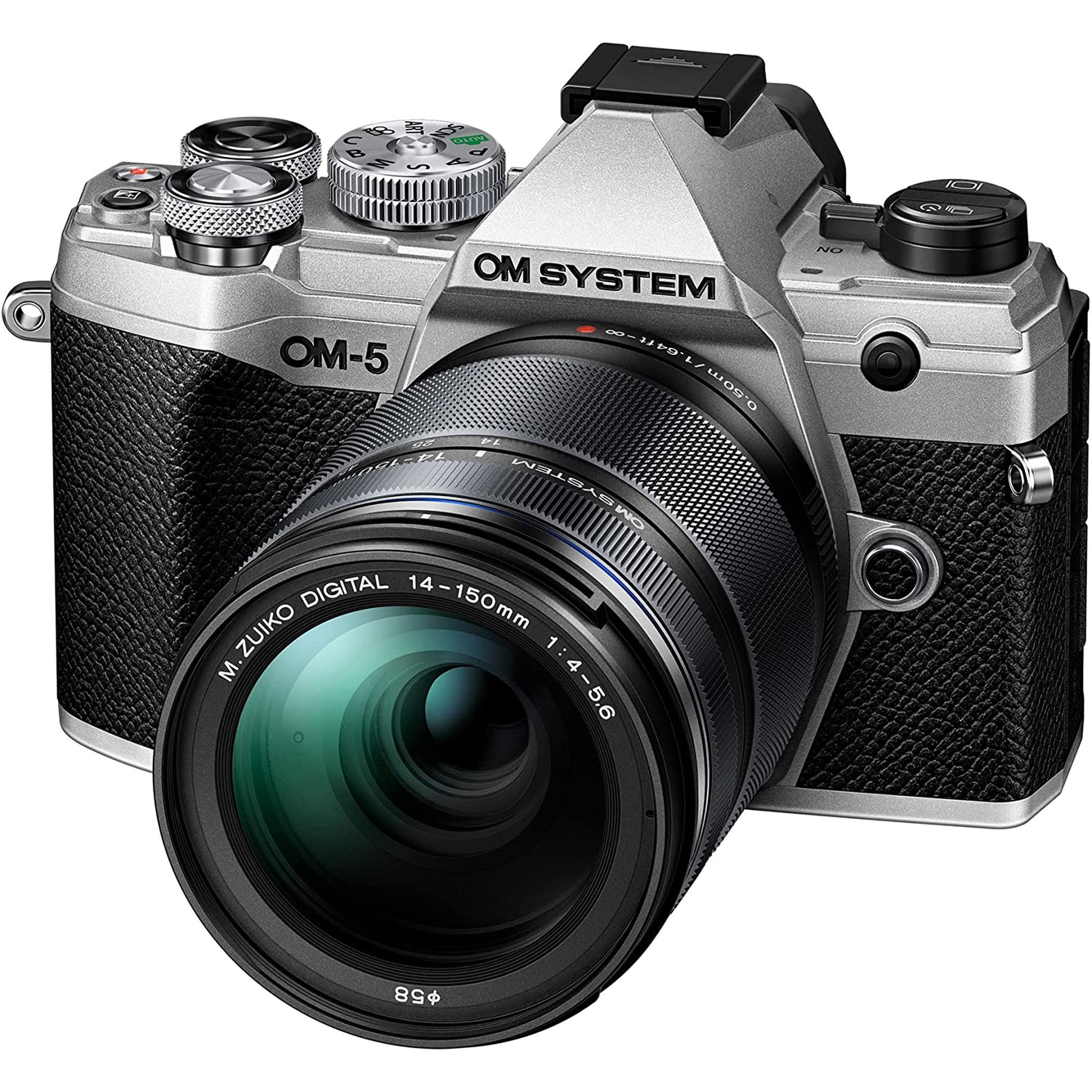 OM System OM-5 Black Micro Four Thirds System Camera w/ 14-150mm f4.0-5.6 II Silver OM System