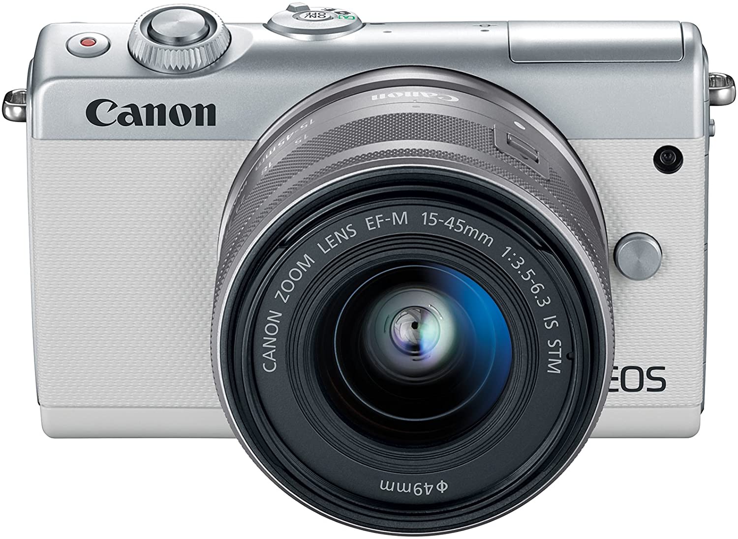 Canon EOS M100 Mirrorless Digital Camera - White with 15-45mm Lens International Model