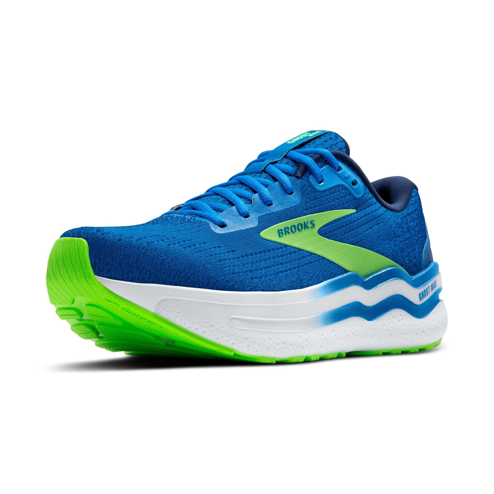 Brooks Men’s Ghost Max 2 Neutral Running & Walking Shoe - Dutch Blue/Green Gecko/Peacoat - 8 Medium