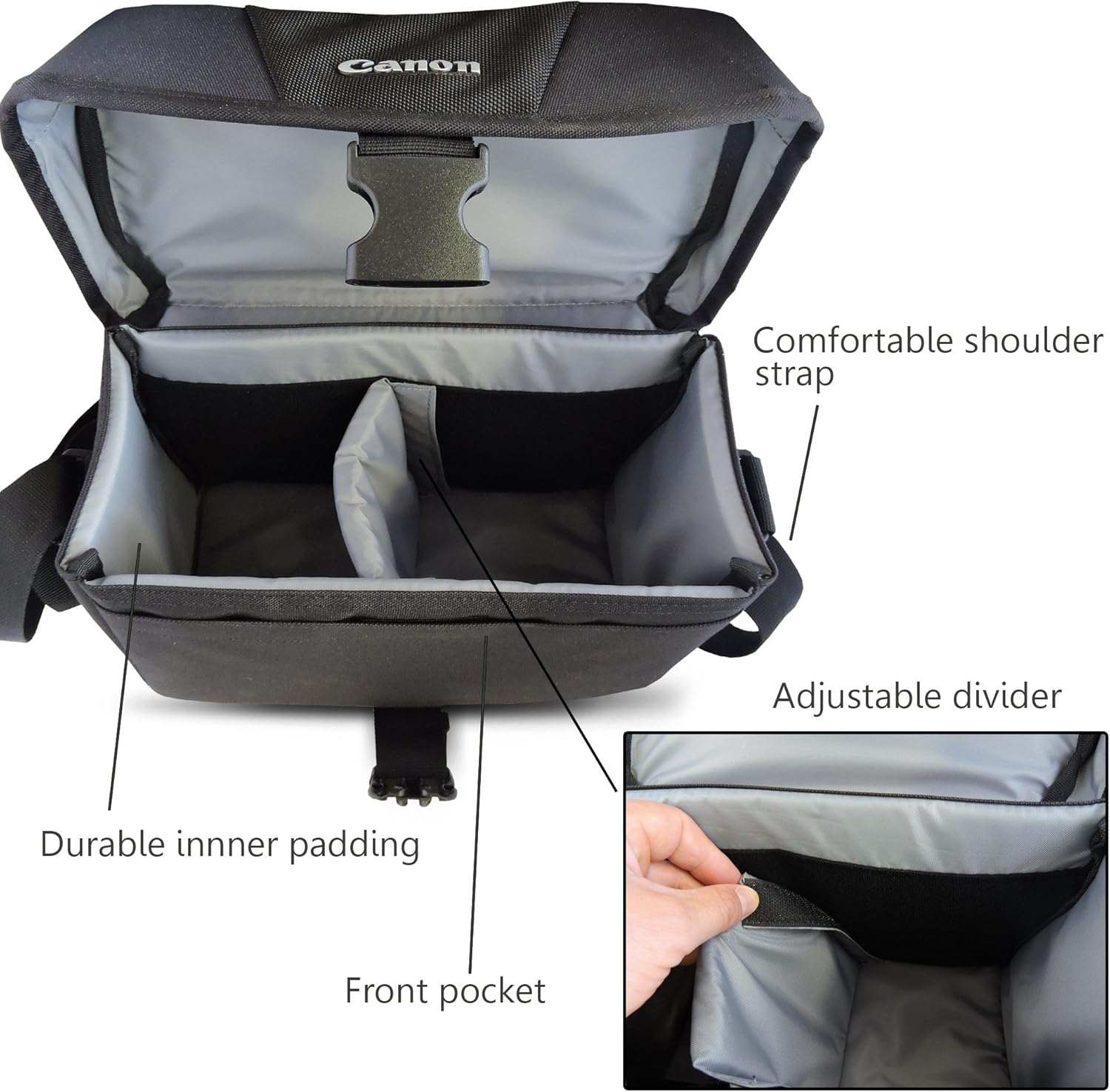 Canon 100ES Padded Digital SLR Camera Case EOS Shoulder Gadget Bag + 72” Tripod