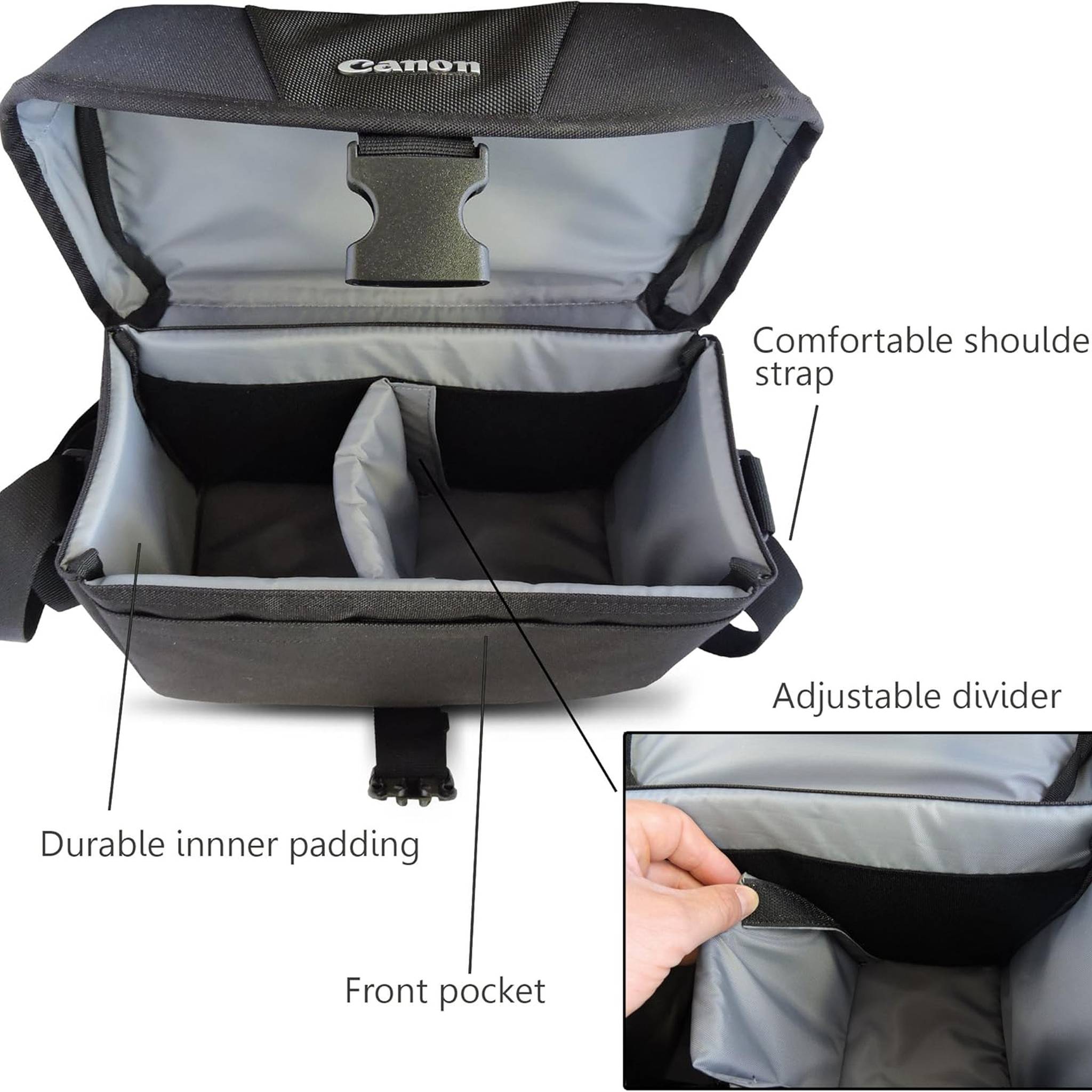 Canon 100ES Padded Digital SLR Camera Case EOS Shoulder Gadget Bag + 72” Tripod