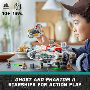 LEGO Star Wars Ahsoka Ghost and Phantom II Spaceship Toy - Star Wars Building Toys Set for Kids, Boys & Girls, Ages 10+ - Star Wars Gifts for Birthdays & Events - 5 Minifigures - 75357