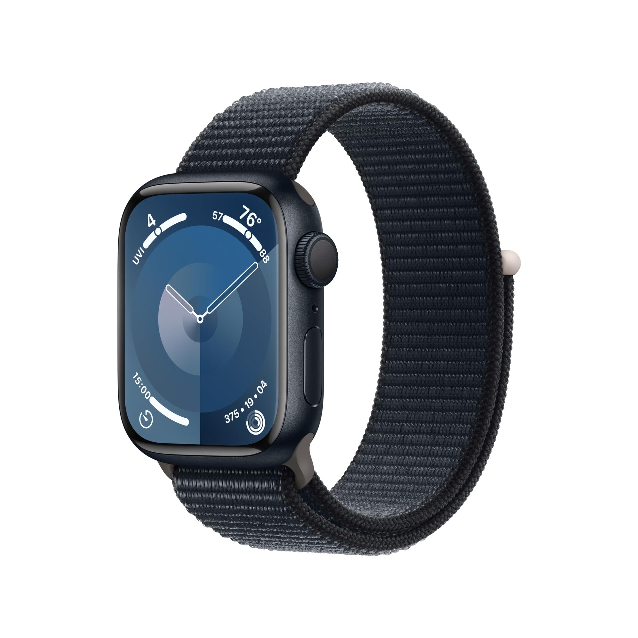 Apple Watch Series 9 GPS 41mm Smartwatch with Midnight Aluminum Case with Midnight Sport Loop. Carbon Neutral