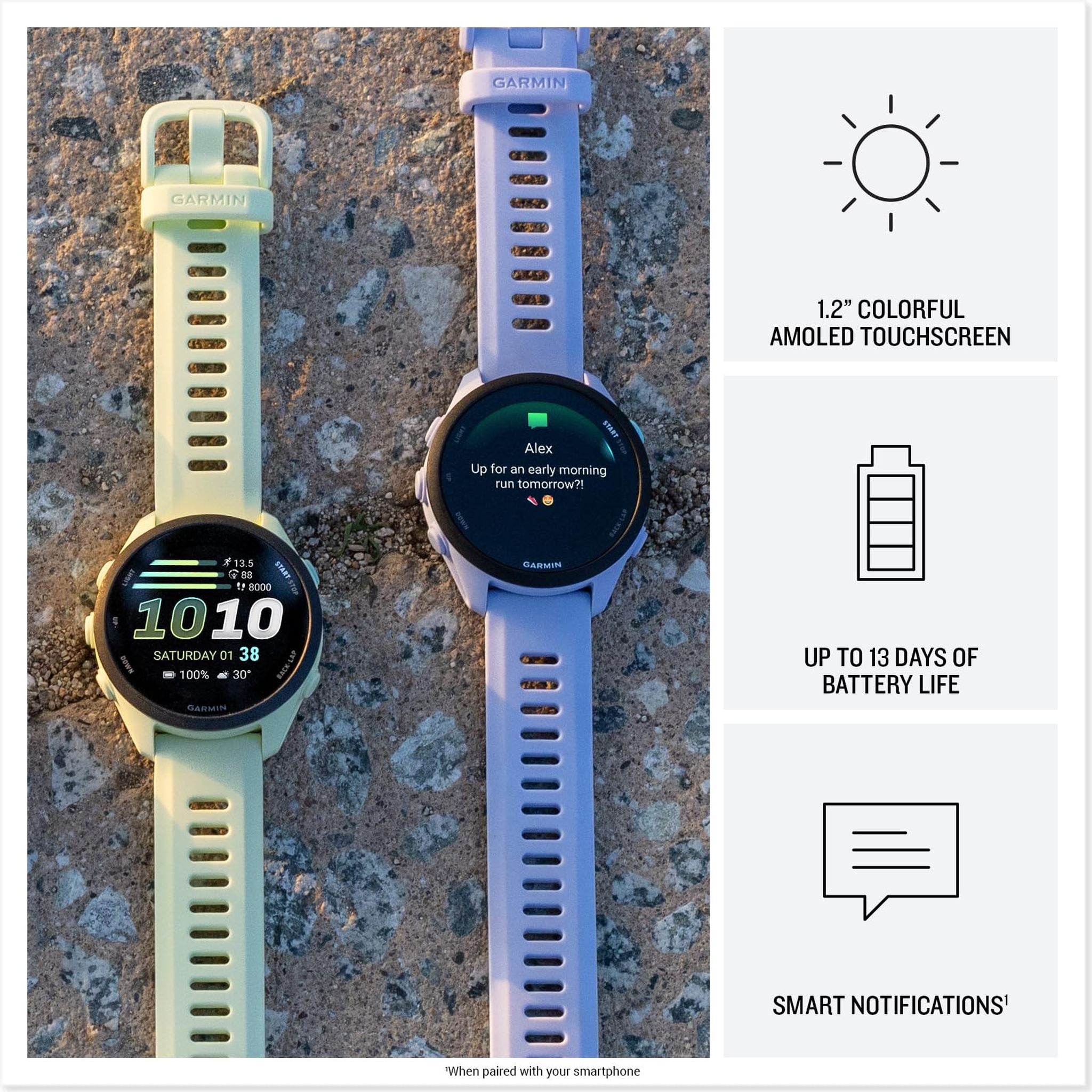Garmin Forerunner® 70, Easy-to-Use GPS Running Smartwatch, Advanced Training Metrics and Recovery Insights, Up to 13 Days of Battery Life, Black