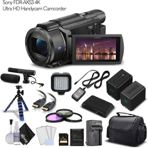 Sony FDR-AX53 4K Ultra HD Handycam Camcorder. Cinematographer Bundle Sony