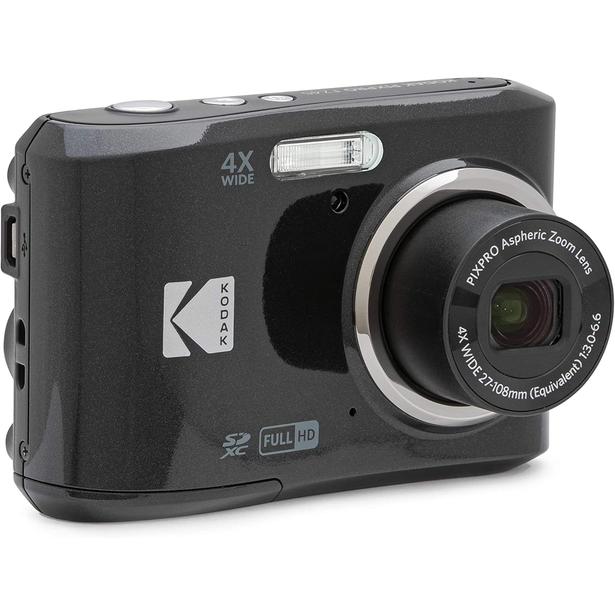 KODAK PIXPRO Friendly Zoom FZ45-BK 16MP Digital Camera with 4X Optical Zoom 27mm Wide Angle and 2.7" LCD Screen Black KODAK