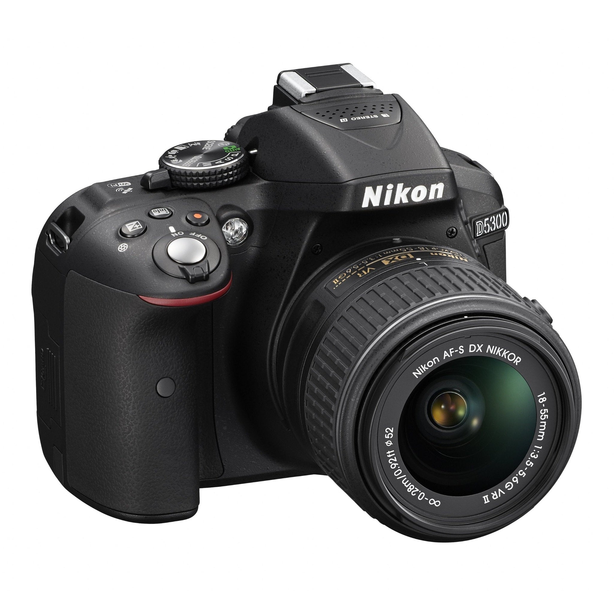 Nikon D5300 24.2 MP CMOS Digital SLR Camera with 18-55mm f/3.5-5.6G ED VR Auto Focus-S DX NIKKOR Zoom Lens Black - Used Nikon