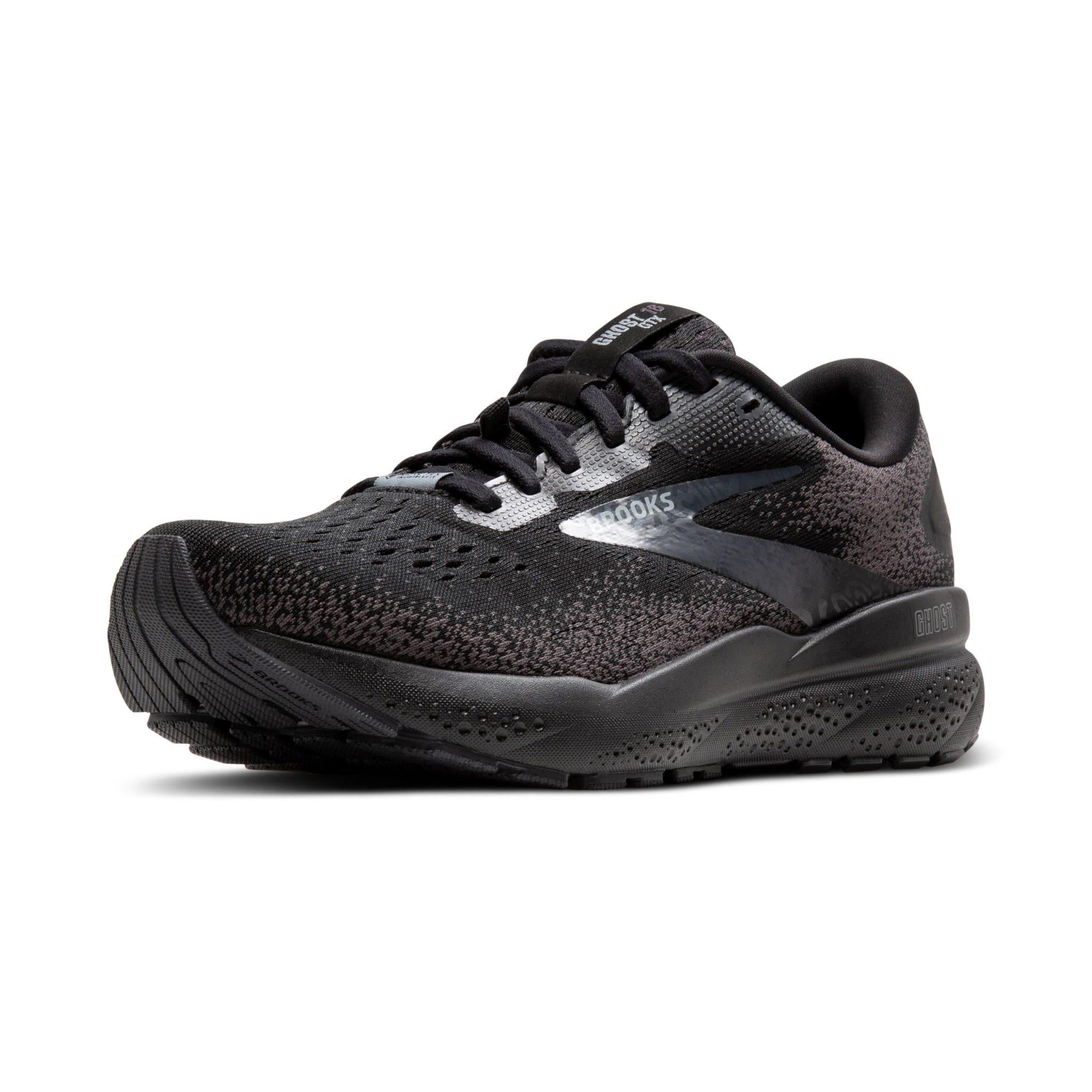 Brooks Men's Ghost 16 GTX Waterproof Neutral Running Shoe - Black/Black/Ebony - 8 Medium