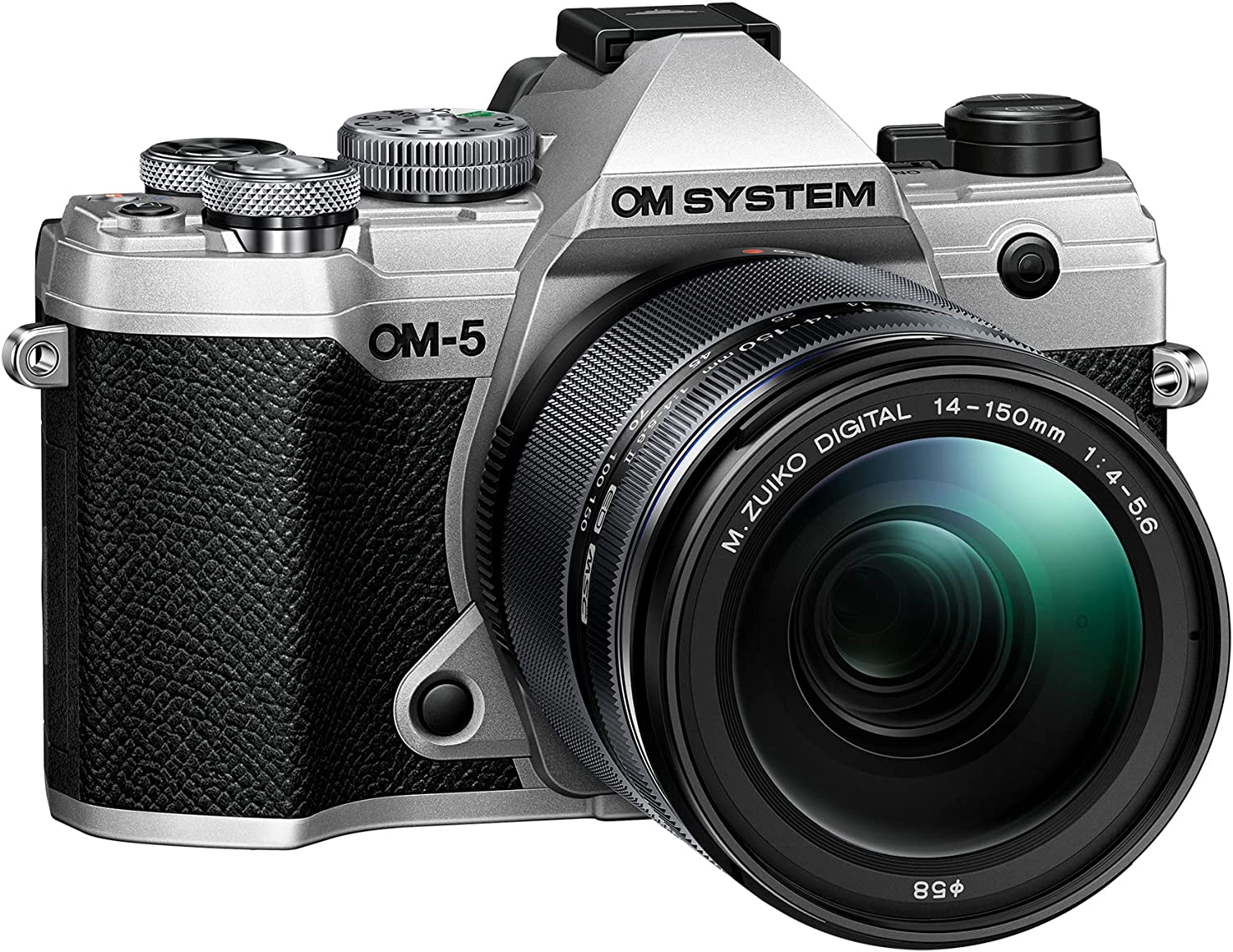 OM System OM-5 Black Micro Four Thirds System Camera w/ 14-150mm f4.0-5.6 II Silver