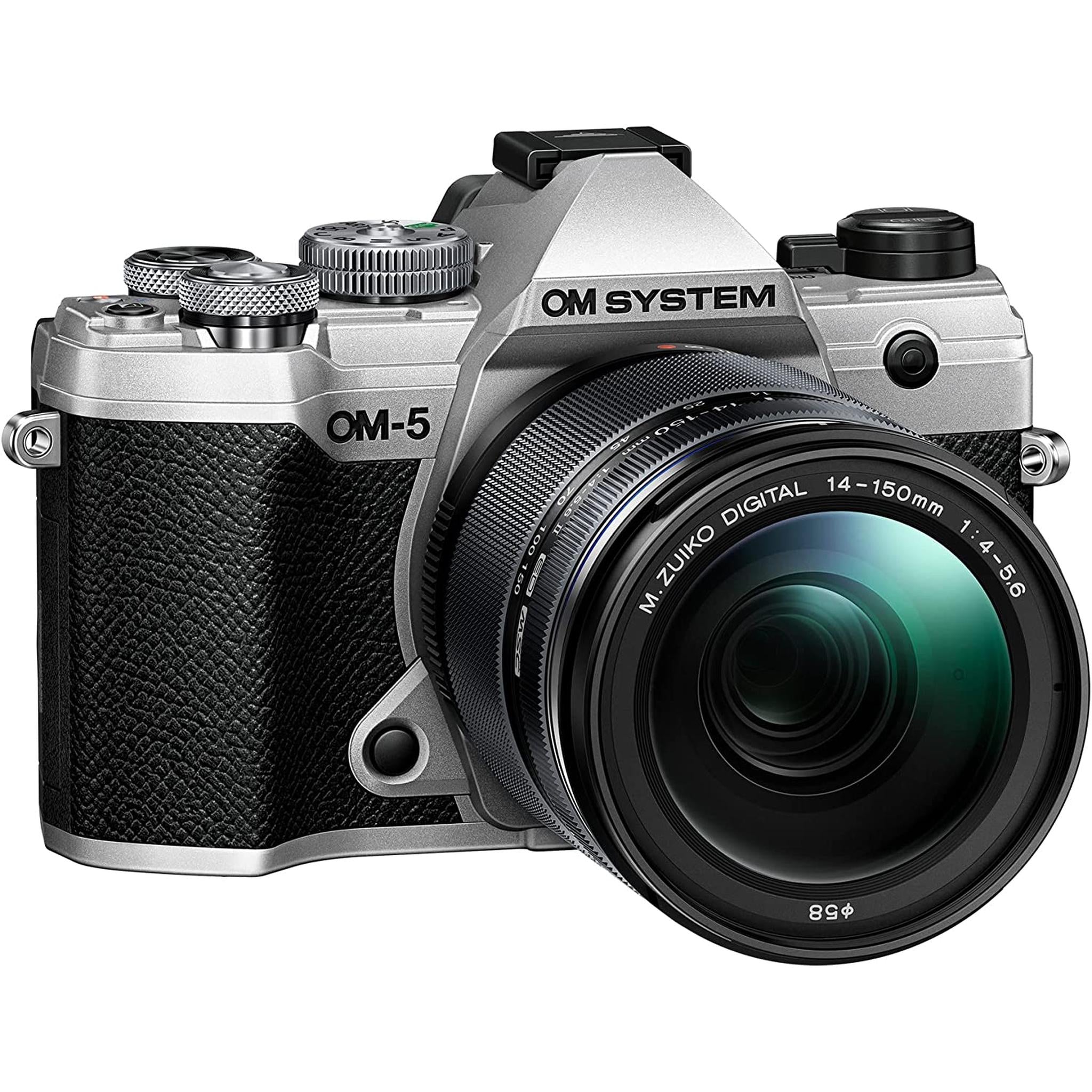 OM System OM-5 Black Micro Four Thirds System Camera w/ 14-150mm f4.0-5.6 II Silver OM System