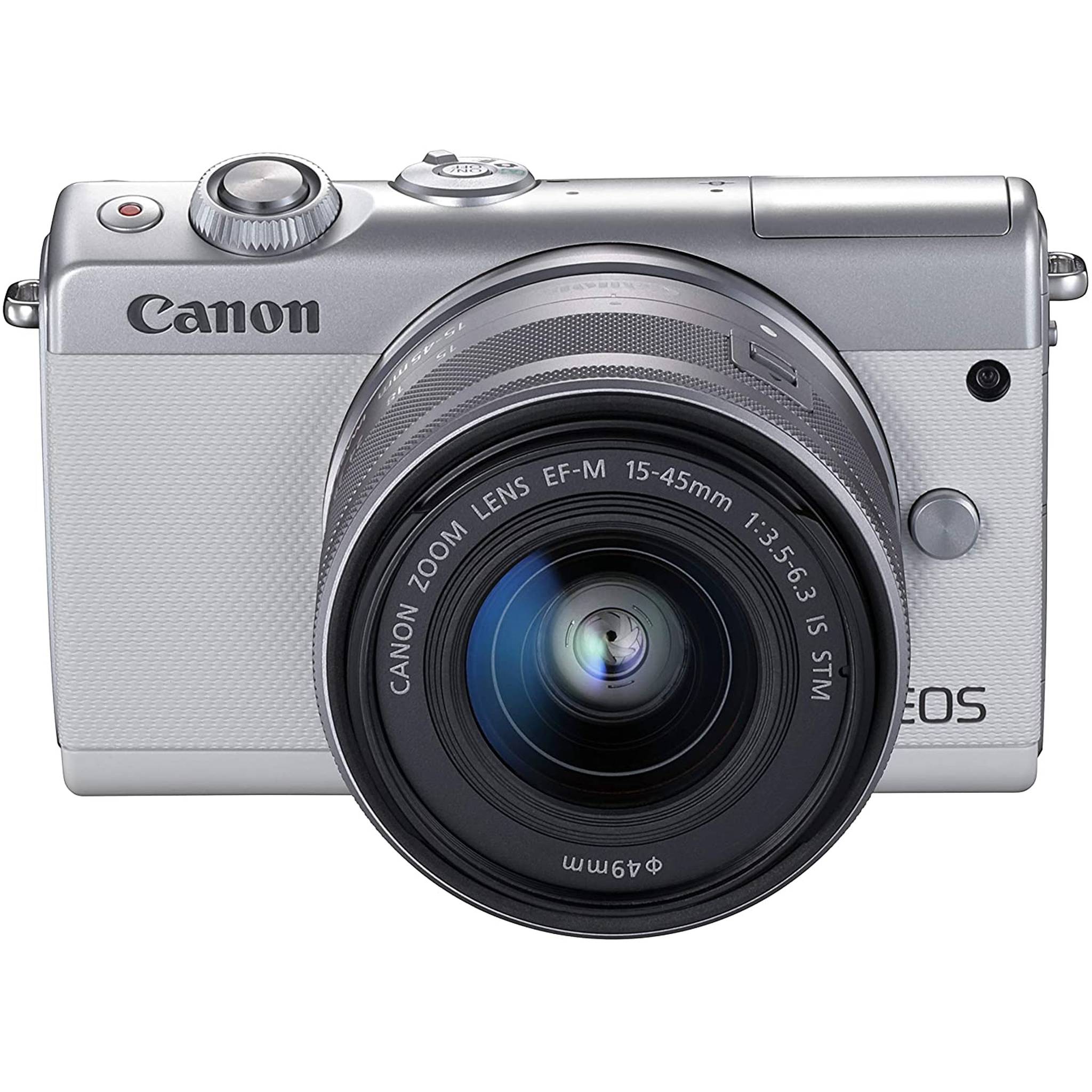 Canon EOS M100 Mirrorless Digital Camera - White with 15-45mm Lens International Model - Used