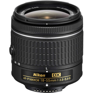 Nikon 18-55 f/3.5-5.6G AF-P DX Lens Intl Model + 4.5 inch Vivitar Premium Lens Case + Cleaning Kit Nikon