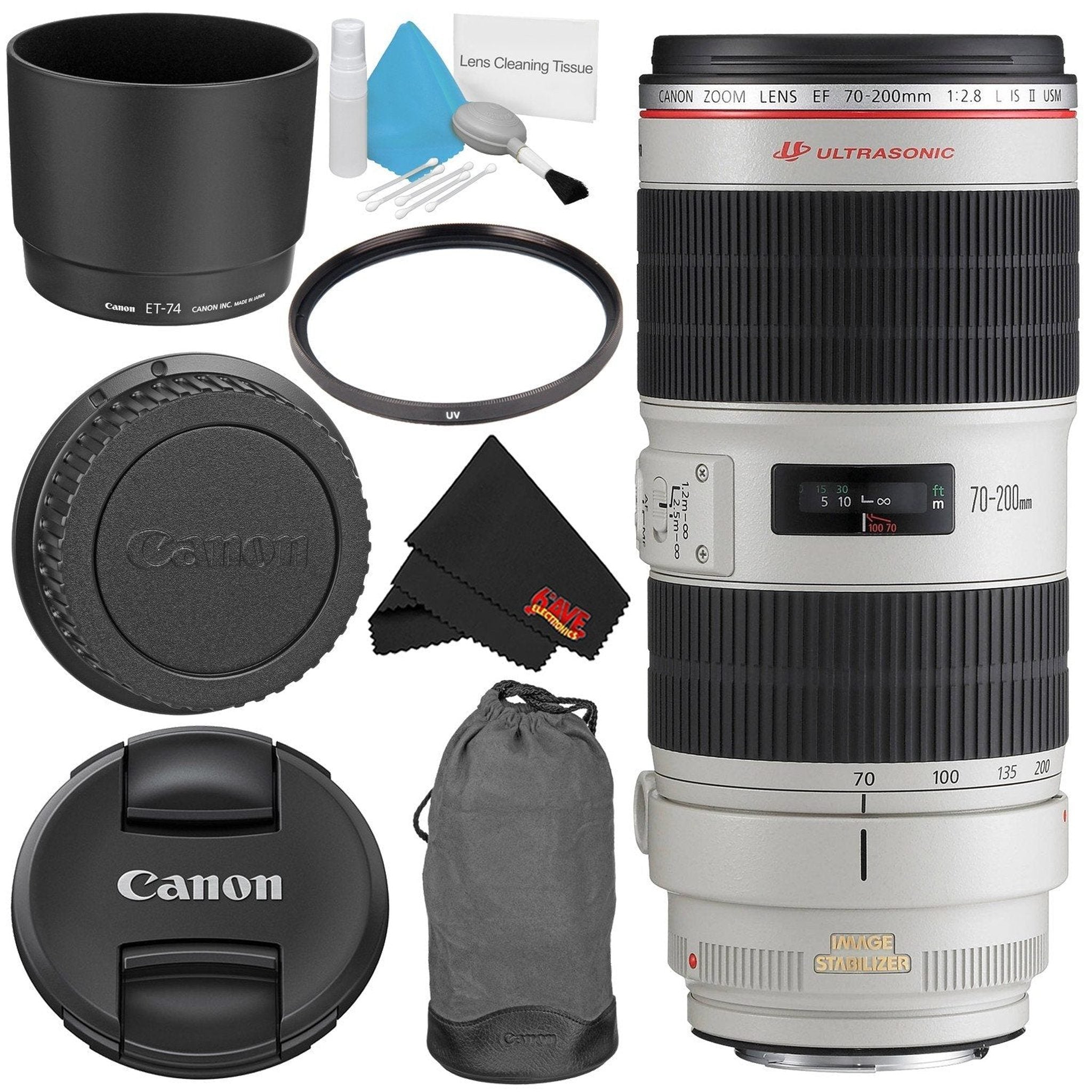 Canon EF 70-200mm f/2.8L is II USM Telephoto Zoom Lens Bundle for Canon SLR Digital Cameras Intl Model - Starter Canon