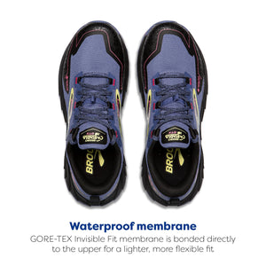 Brooks Women’s Cascadia 18 GTX Waterproof Mountain Trail Running Shoe - Grey Blue/Black/Pink - 7.5 Medium