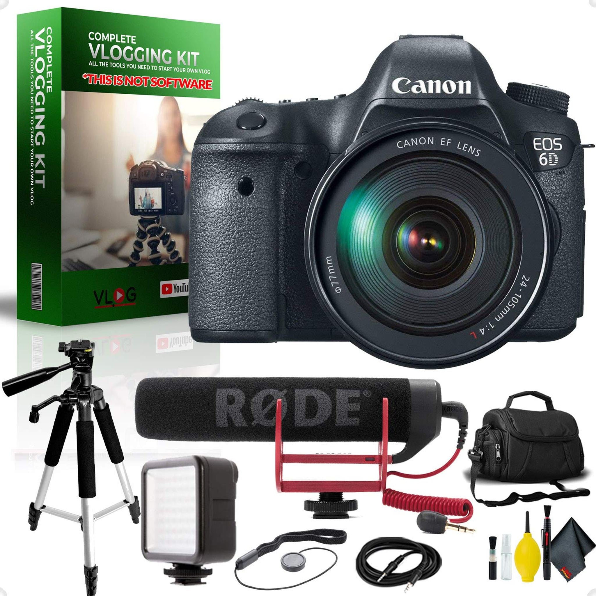 Canon EOS 6D DSLR Camera with 18-55mm Lens Complete Vlogging Equipment Kit - Used Canon