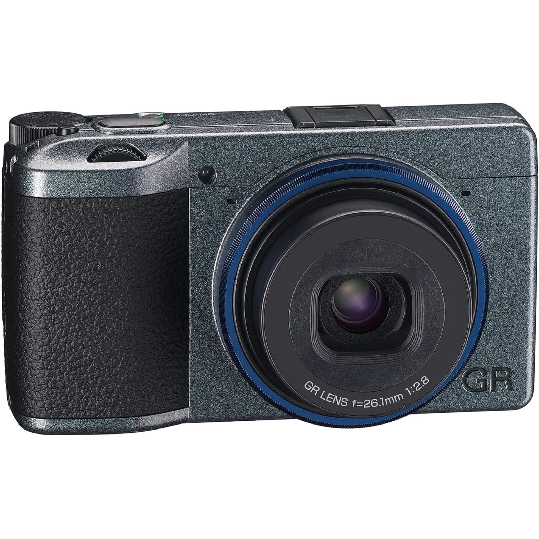 Ricoh GR IIIx Urban Edition, Metallic Gray Body with Navy Blue Ring, Digital Compact Camera with 24MP APS-C Size CMOS Sensor, 40mmF2.8 GR Lens in The 35mm Format Ricoh